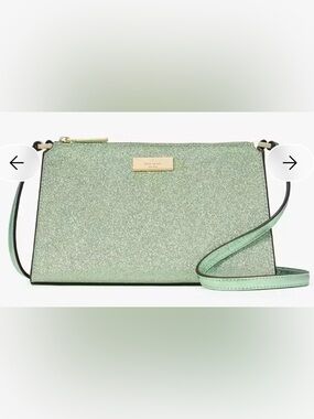 kate spade Kenzie Glitter Mixed Materials Seawater Crossbody